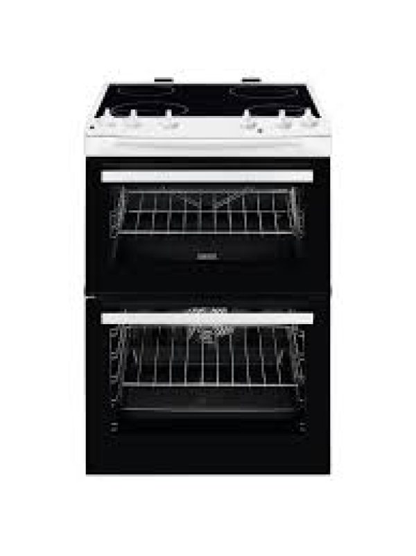 Zanussi 60cm Ceramic Electric Cooker with Double Oven White-0