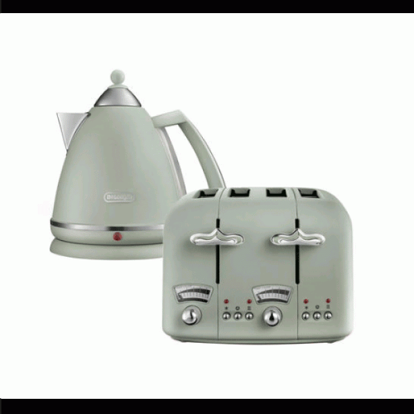 Delonghi Argento Flora Kettle and Toaster Set Green-0