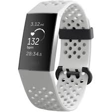 Fitbit Charge 3 Limited Edition Fitness Tracker - Frost White Sport & Graphite Aluminium -0