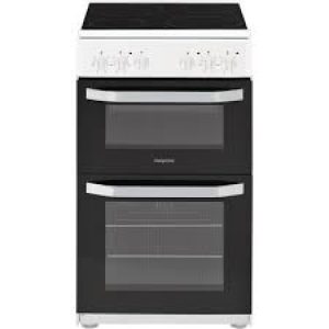 Hotpoint 50cm Electric Twin Cavity Cooker- White-0