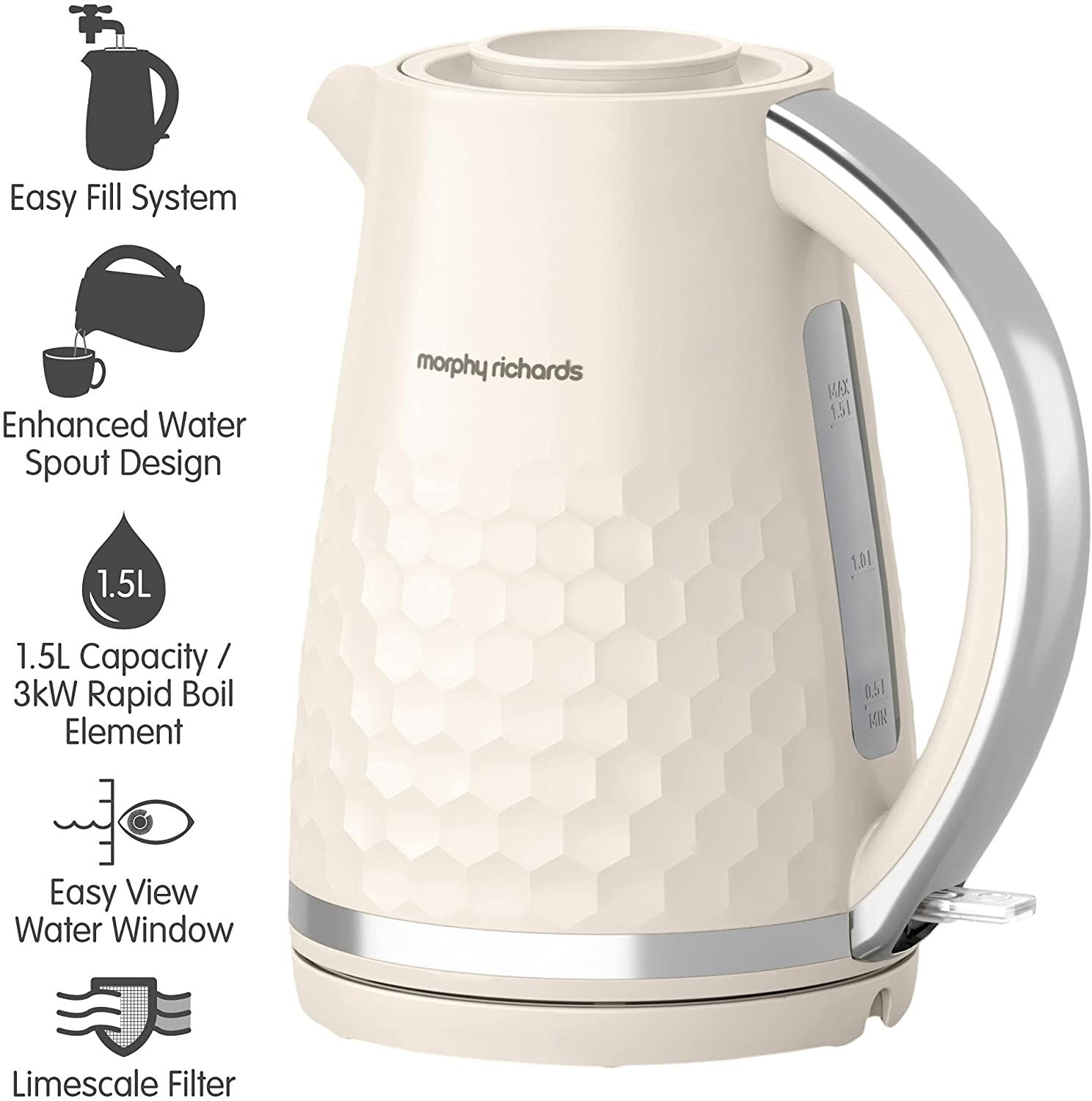 Morphy Richards Hive Jug Kettle – Cream - Ennis Electrical