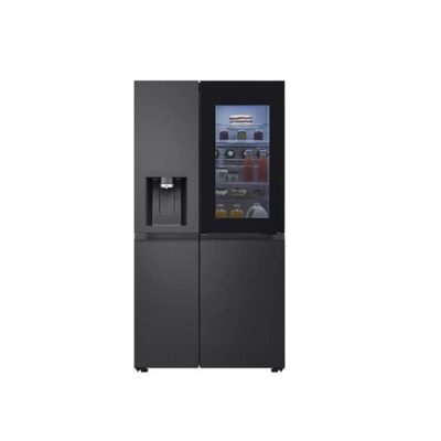 LG 628L InstaViewâ„¢ Plumbed Side-By-Side Refrigerator - Essence Black Steel | GSXE90EVDD.AEVQLGU