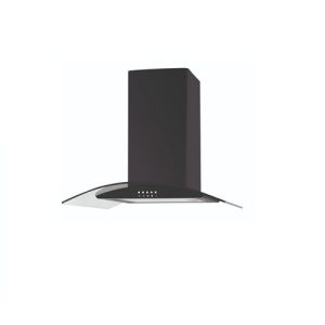 Cata 70cm Black Curved Glass Chimney Hood | UBSCG70BK