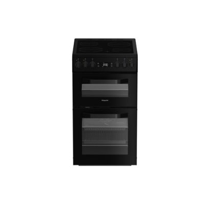 Hotpoint 50cm Freestanding Cooker, Double oven - Black | HDE5VDCB