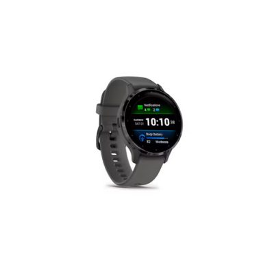 Garmin Venu 3S Slate Stainless Steel Bezel Silicone Band – Pebble Grey | 010-02785-00
