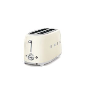 Smeg 50's Style 4 Slice, 2 Long Slot Toaster Gloss - Cream