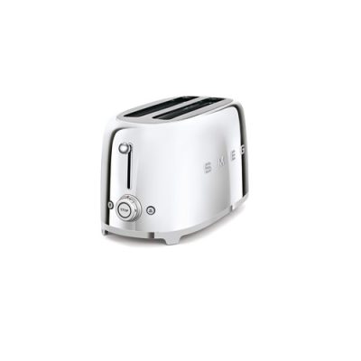 Smeg 50's Style 4 Slice, 2 Long Slot Toaster - Gloss Steel