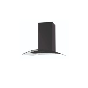 Cata 60cm Curved Glass Chimney Hood - Black | UBSCG60BK