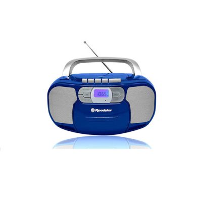 Roadstar RCR-4635UMP/BL Radio CD Portable Cassette, Digital PLL FM Radio