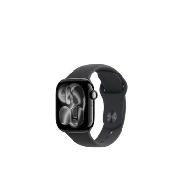 Apple Watch Series 11 46mm – Jet Black Aluminum – Black Sport Band M/L | MEUX4MP/A