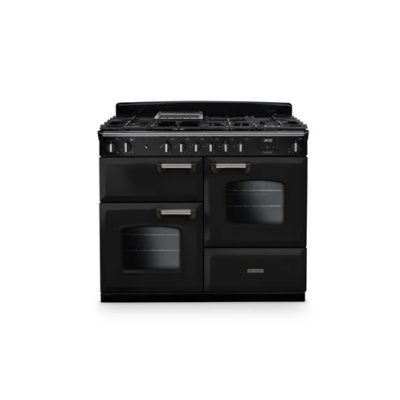 Rangemaster Classic 110cm Dual Fuel Range Cooker - Glossy Black & Chrome | CLO110DFPGBL/CM1