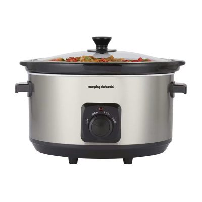 Morphy Richards Brushed Stainless Steel 6.5L Ceramic Slow Cooker