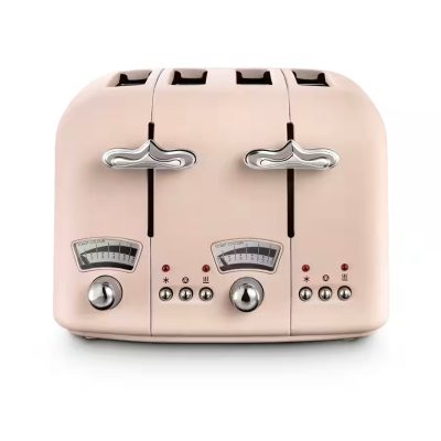De'Longhi Argento Flora 4 Slice Toaster – Pink | CTO4.PK