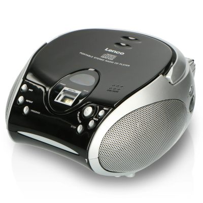 Lenco SCD-24 - Portable FM Radio with CD Player - Black/Silver