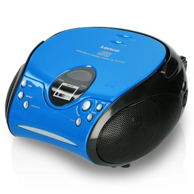 Lenco SCD-24 - Portable FM Radio with CD Player - Blue/Black