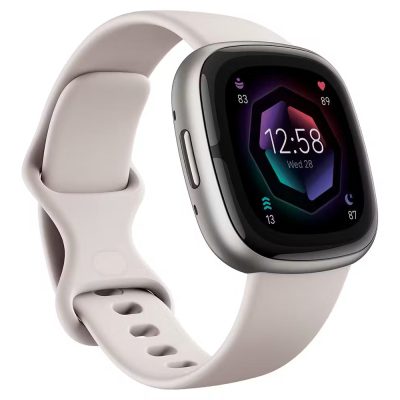Fitbit Sense 2 Smartwatch | Lunar White & Platinum