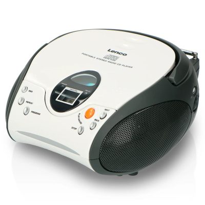 Lenco SCD-24 - Portable FM Radio with CD Player - White